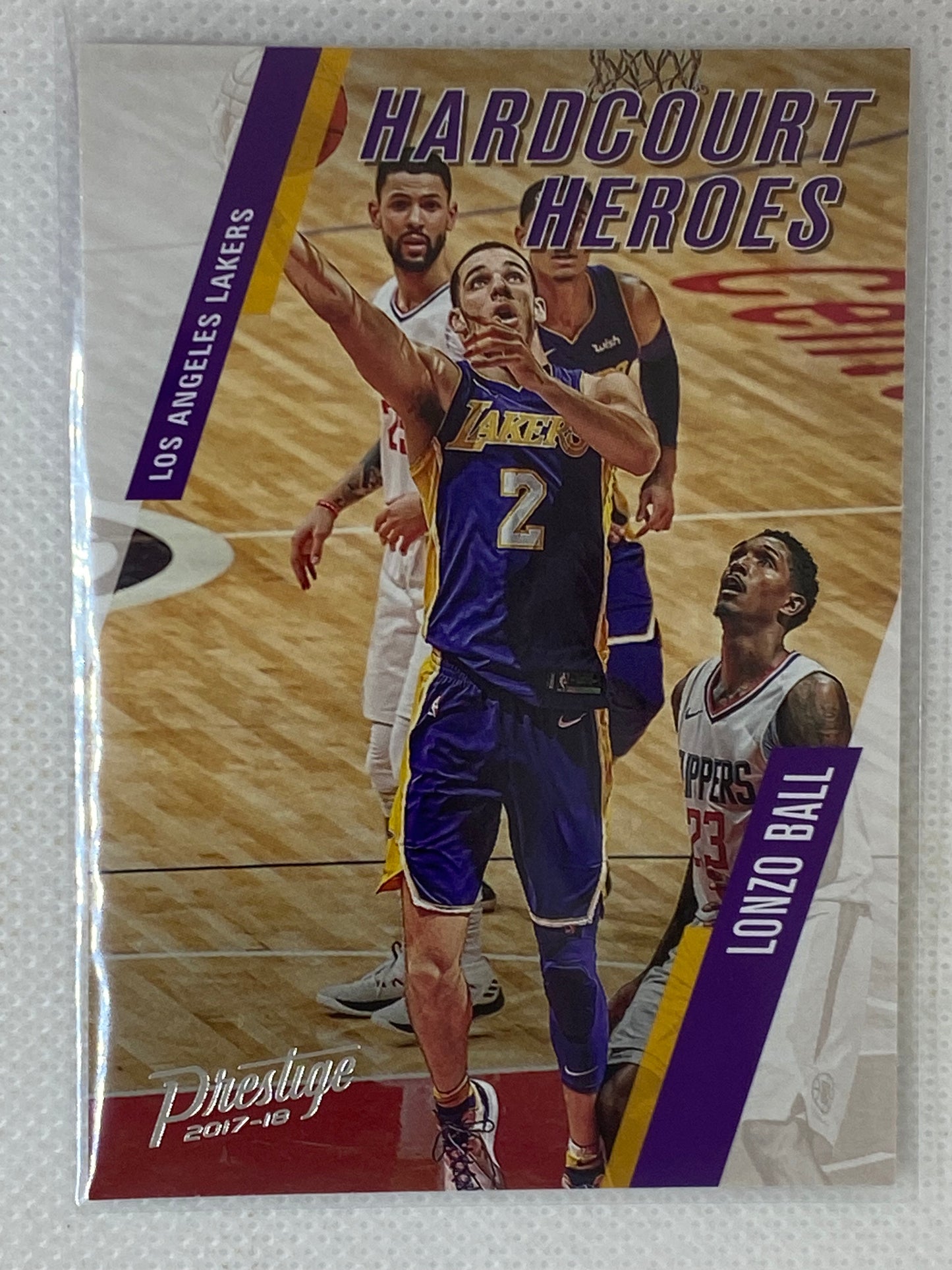 2017-18 Panini Prestige Hardcourt Heroes Lonzo Ball Rookie #14