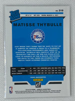 2019-20 Donruss Rated Rookie Base #219 Matisse Thybulle RC - Philadelphia 76ers