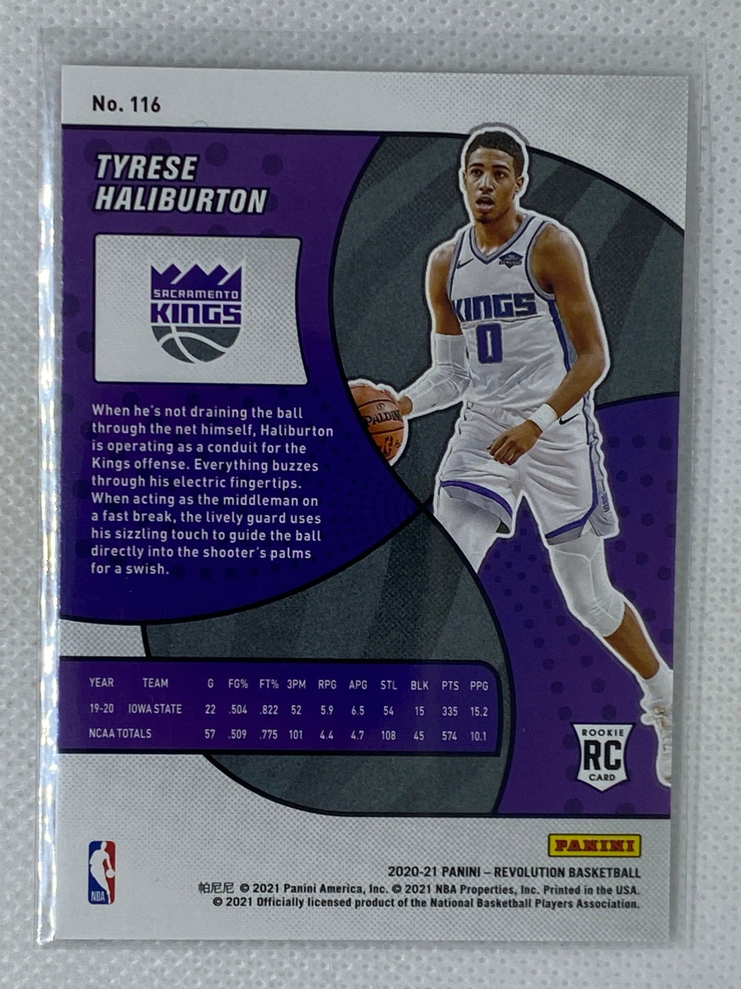 2020-21 Panini Revolution Tyrese Haliburton RC Rookie #116 Sacramento Kings