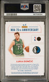 2021-22 Panini Prizm NBA 75th Anniversary Logo #12 Luka Doncic PSA 9 Case Hit Dallas Mavericks