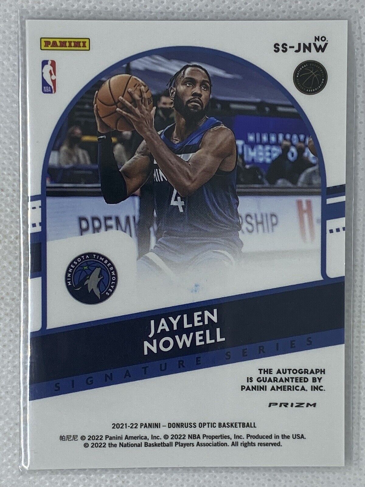 2021-22 Panini Donruss Optic Signature Series Jaylen Nowell #SS-JNW Auto