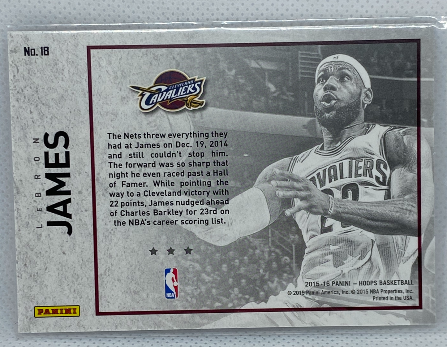 2015-16 NBA Hoops - LeBron James - Picture Perfect Insert #18 Cavaliers