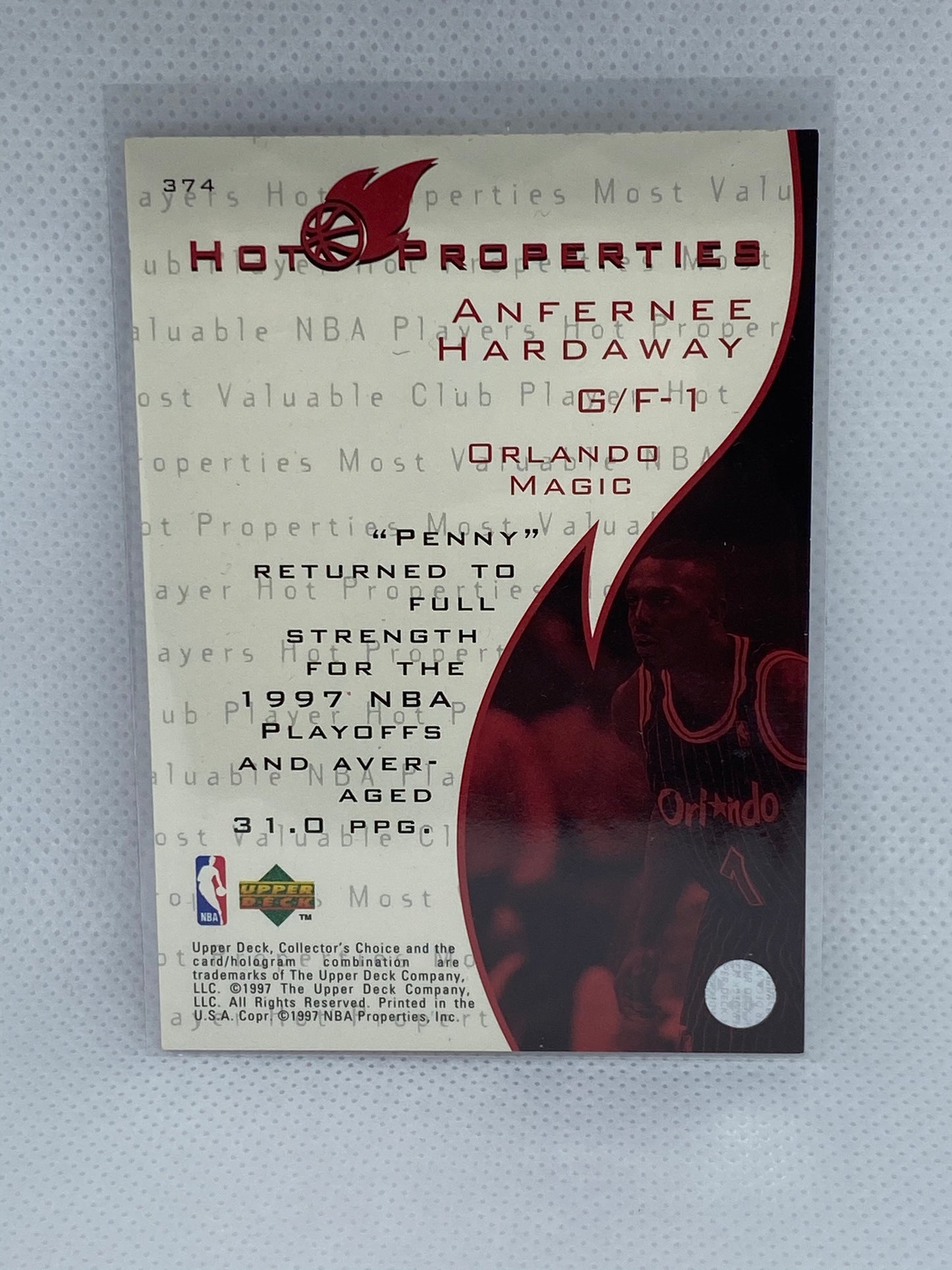 1997-98 Collector's Choice Basketball #374 Anfernee Hardaway Hot Properties