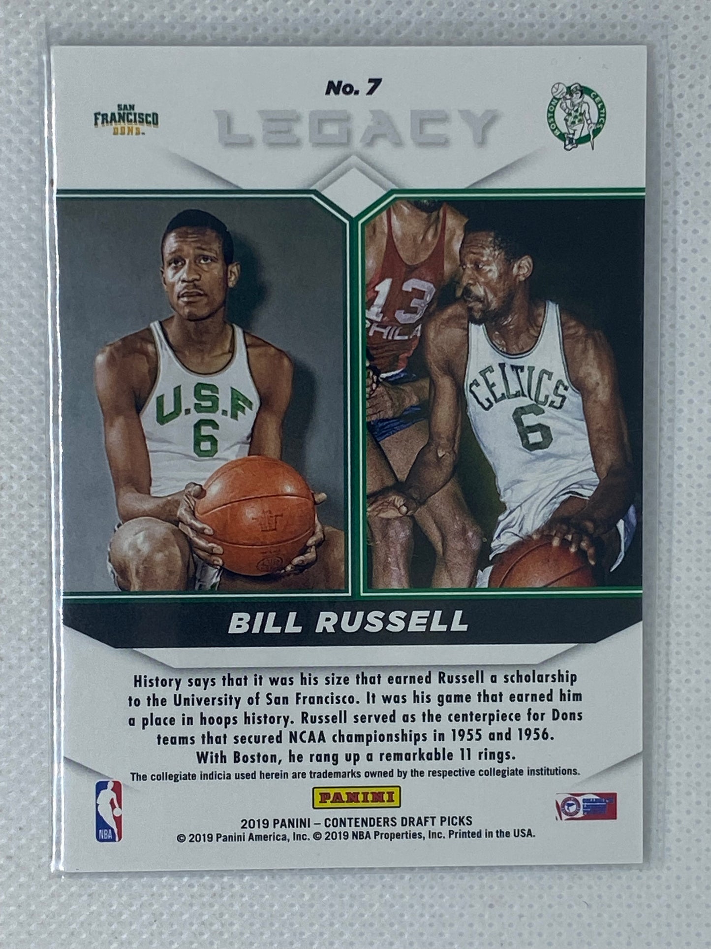 2019-20 Panini Contenders Draft Picks Bill Russell Legacy #7