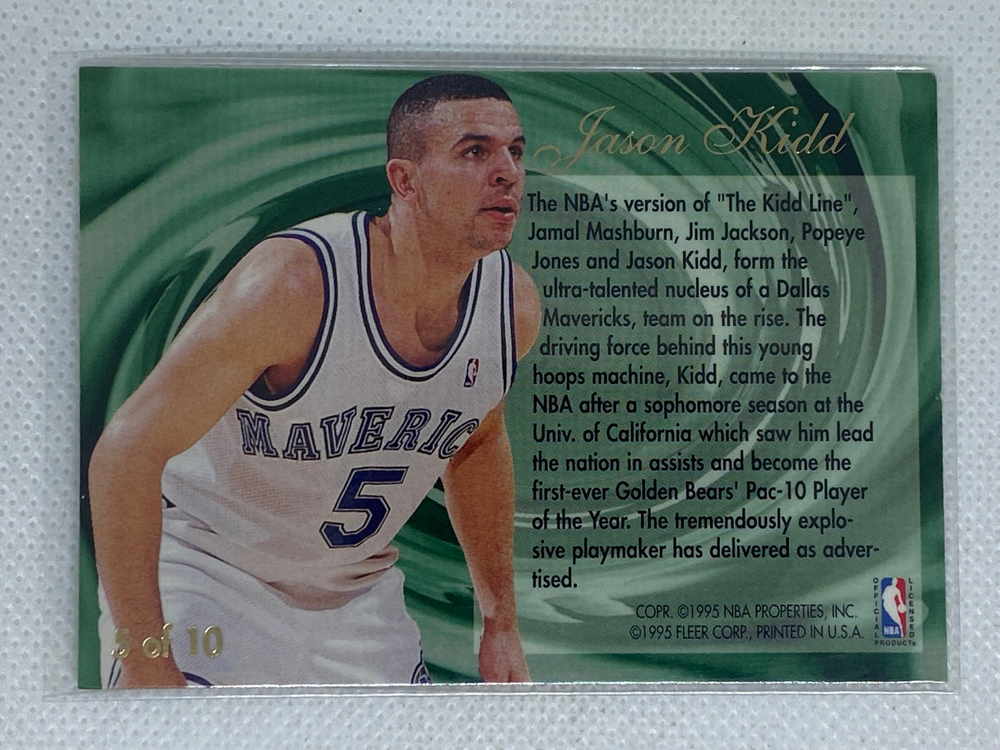 1995-96 Fleer Flair NBA Jason Kidd Wave Of The Future Card #5/10 Dallas Mavericks