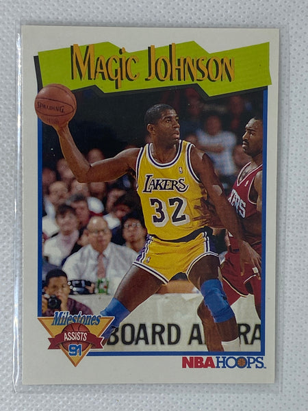 1991-92 NBA Hoops Magic Johnson Milestones Assists #316 Los Angeles Lakers