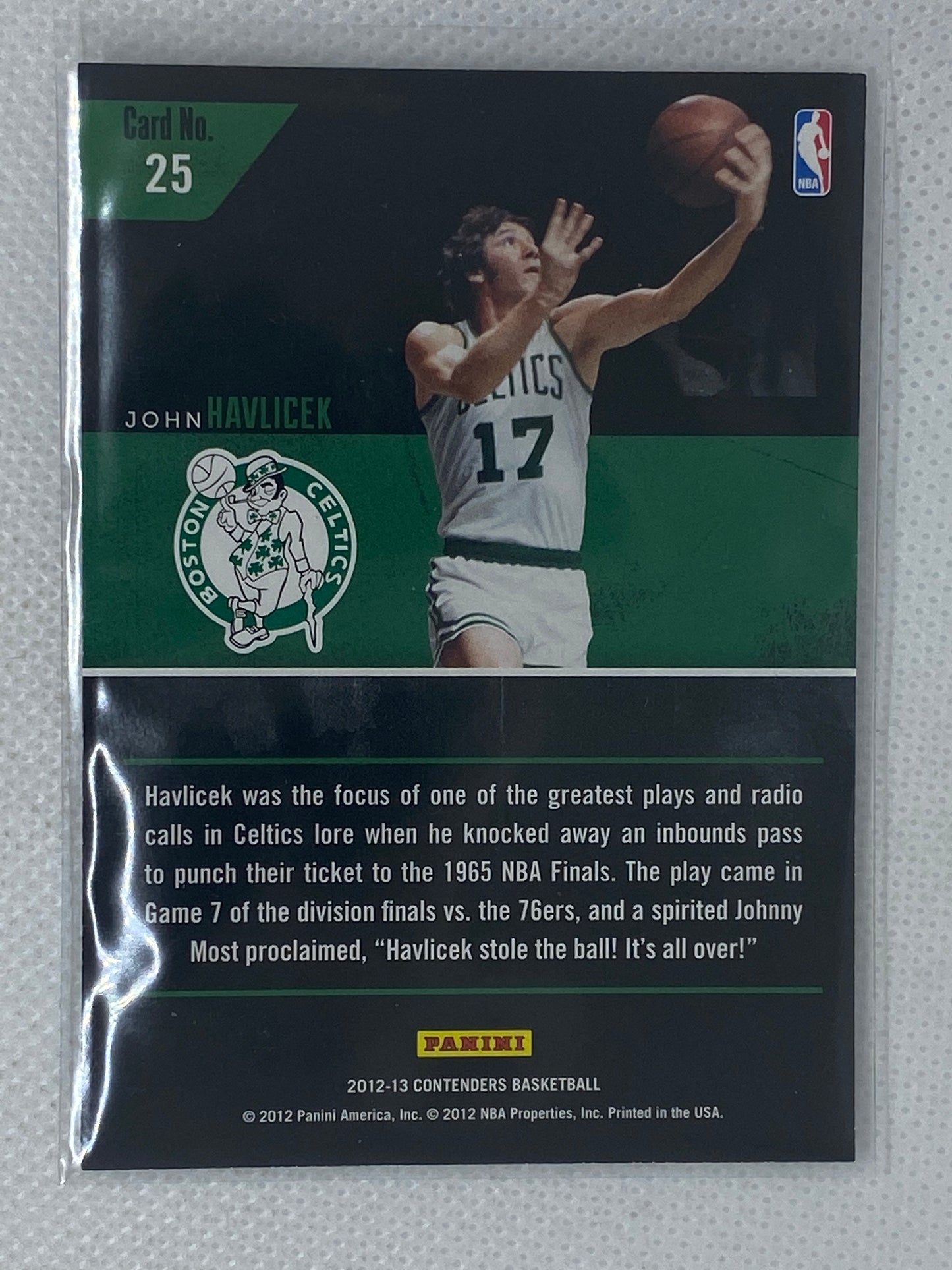 2012-13 Panini Contenders Playoff Contenders John Havlicek #25 HOF