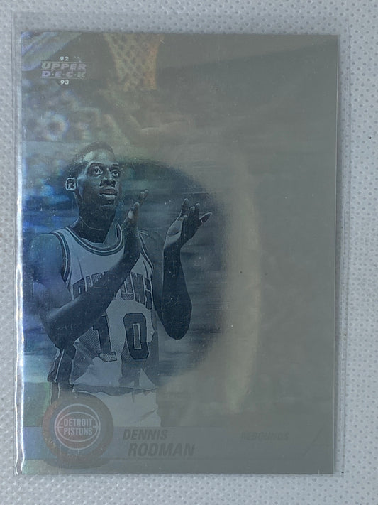 1992-93 Upper Deck Basketball Hologram Dennis Rodman Card #AW3 Detroit Pistons