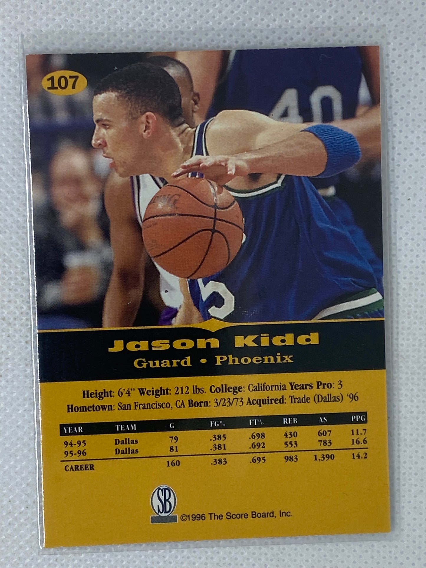 1996 Score Board All Sport PPF Jason Kidd #107 HOF