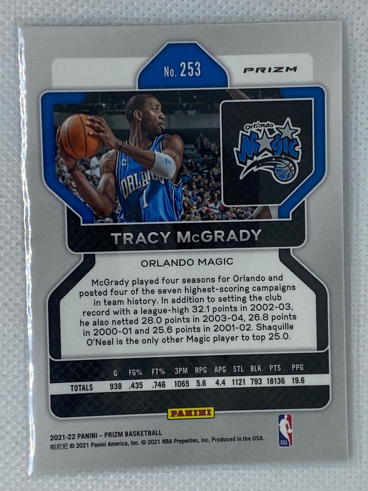 2021-22 Panini Prizm #253 Tracy McGrady Silver Prizm SP Orlando Magic