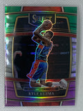 2021-22 Panini Select Kyle Kuzma #70 Concourse Green White Purple Prizm Wizards