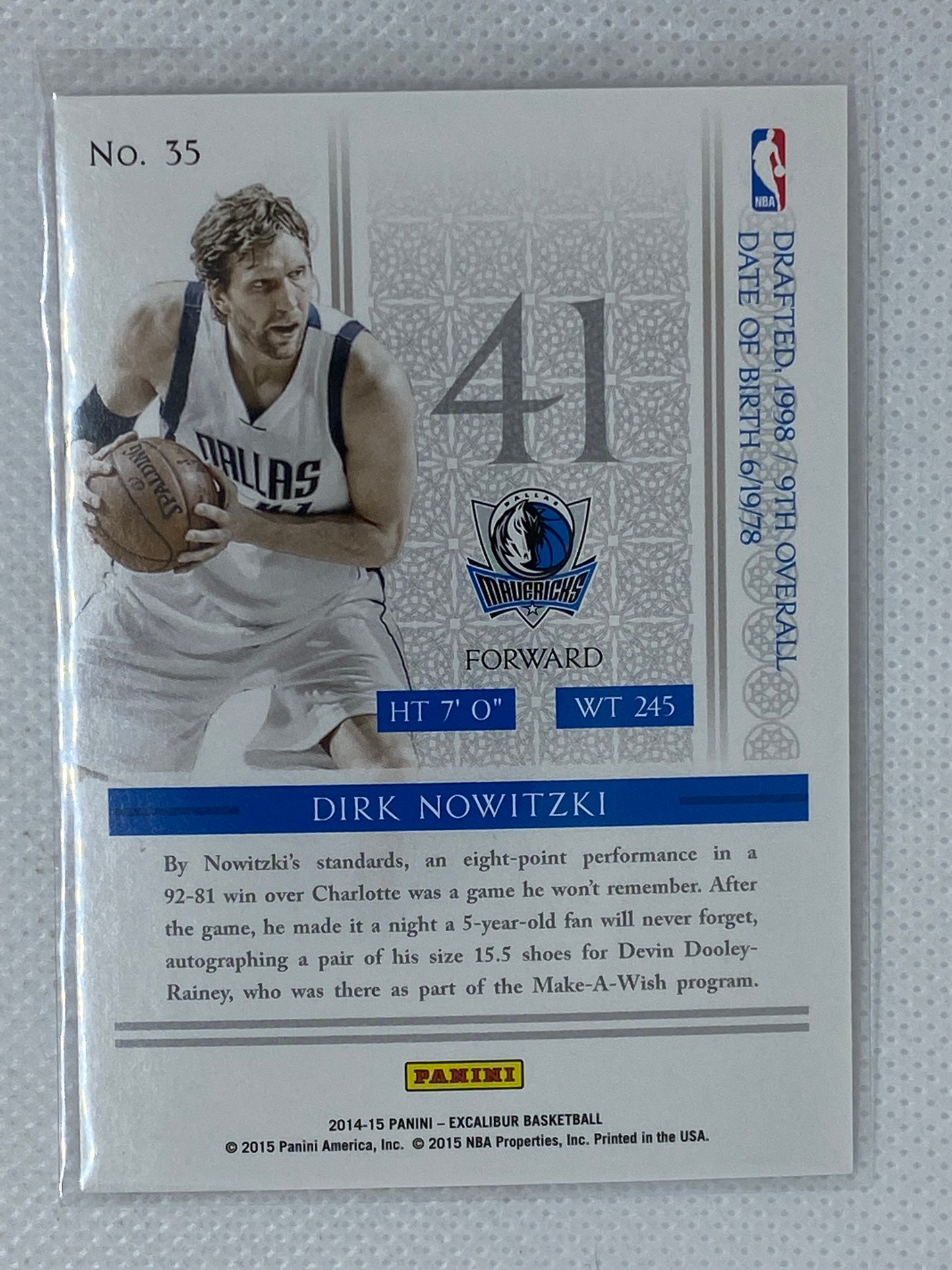 2014-15 Panini Excalibur Dirk Nowitzki #35