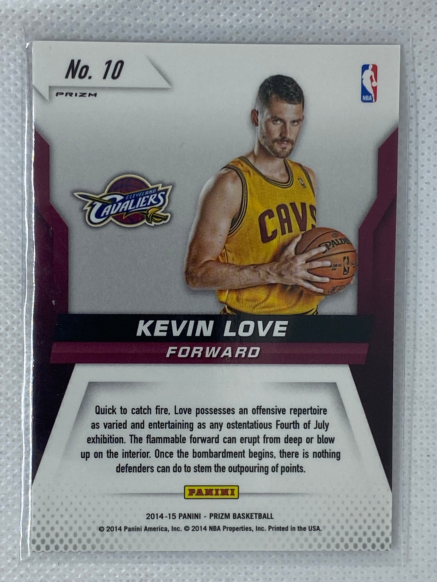 2014-15 Panini Prizm Kevin Love Fireworks Silver Prizm #10 Cleveland Cavaliers