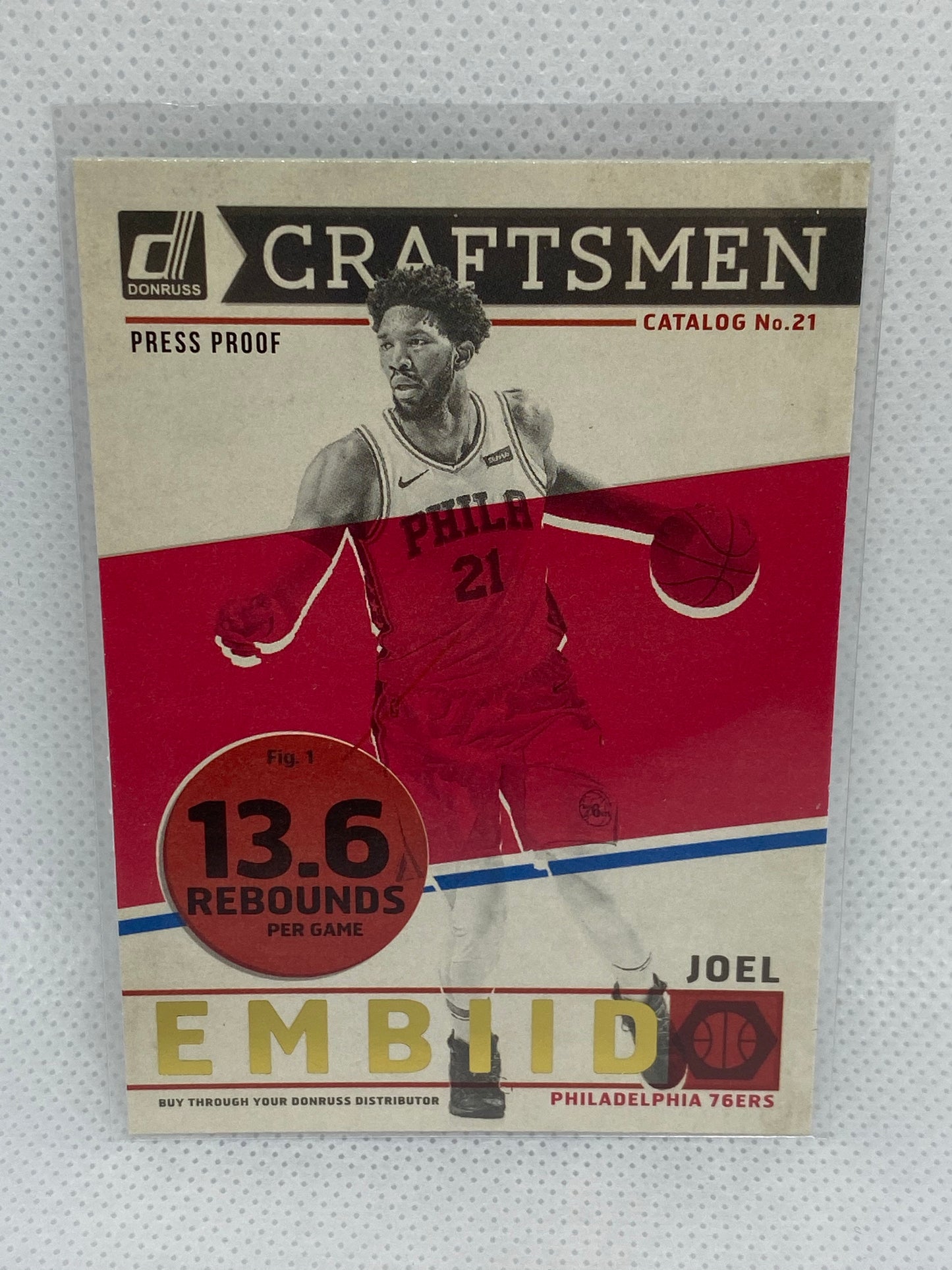 2019-20 Panini Donruss Basketball Craftsman #12 Joel Embiid Press Proof