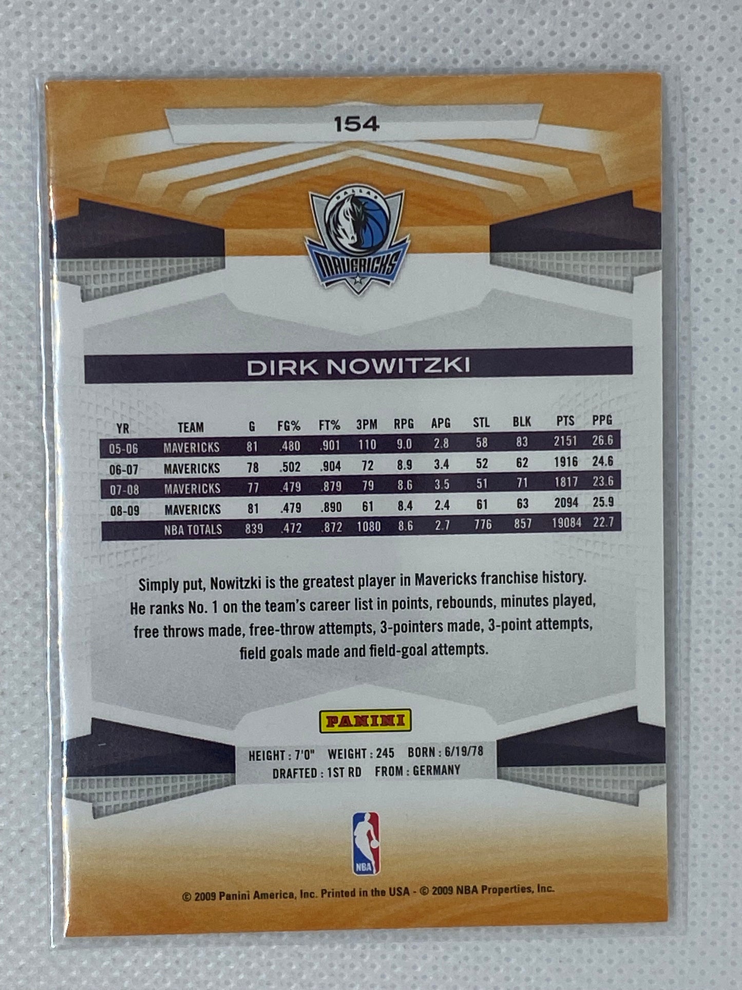 2009-10 Panini - Dirk Nowitzki #154 - Dallas Mavericks