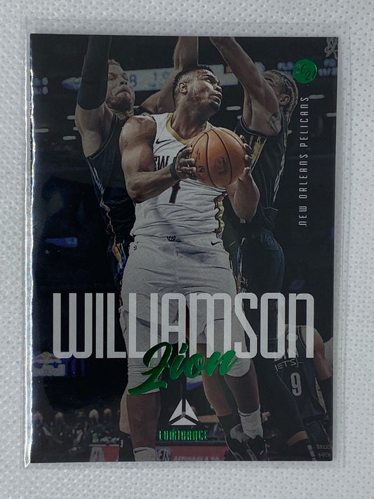 2020-21 Panini Chronicles Zion Williamson Luminance Green Parallel #144