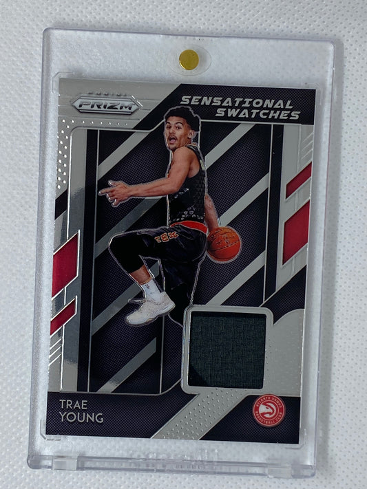 2018-19 Trae Young Panini Prizm Rookie Sensational Swatches #97 Hawks