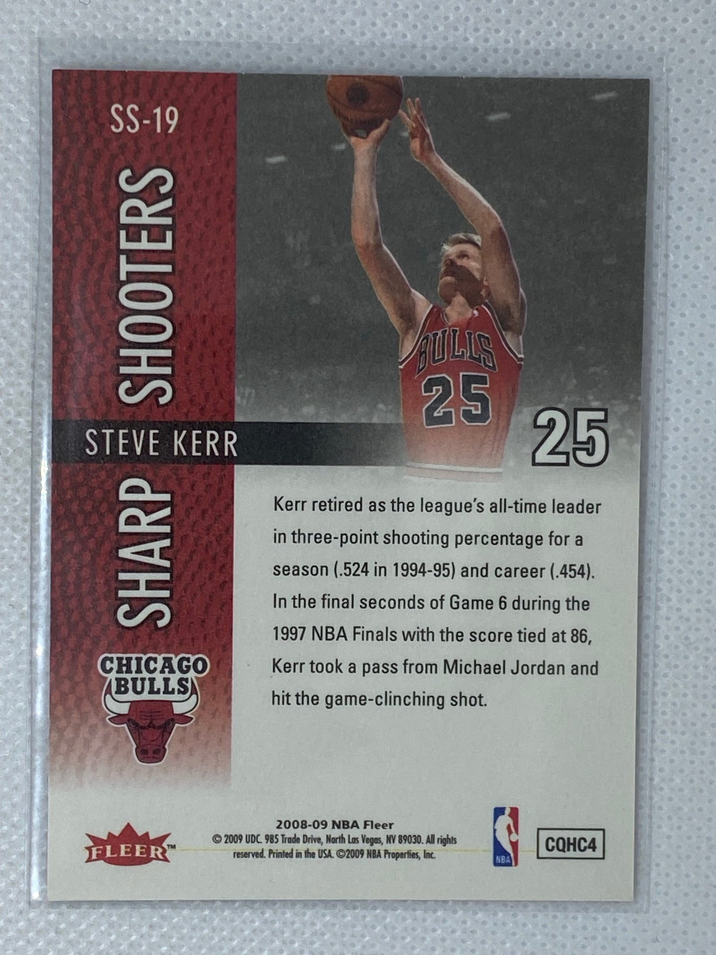 2008-09 Fleer Sharp Shooters Steve Kerr #SS-19