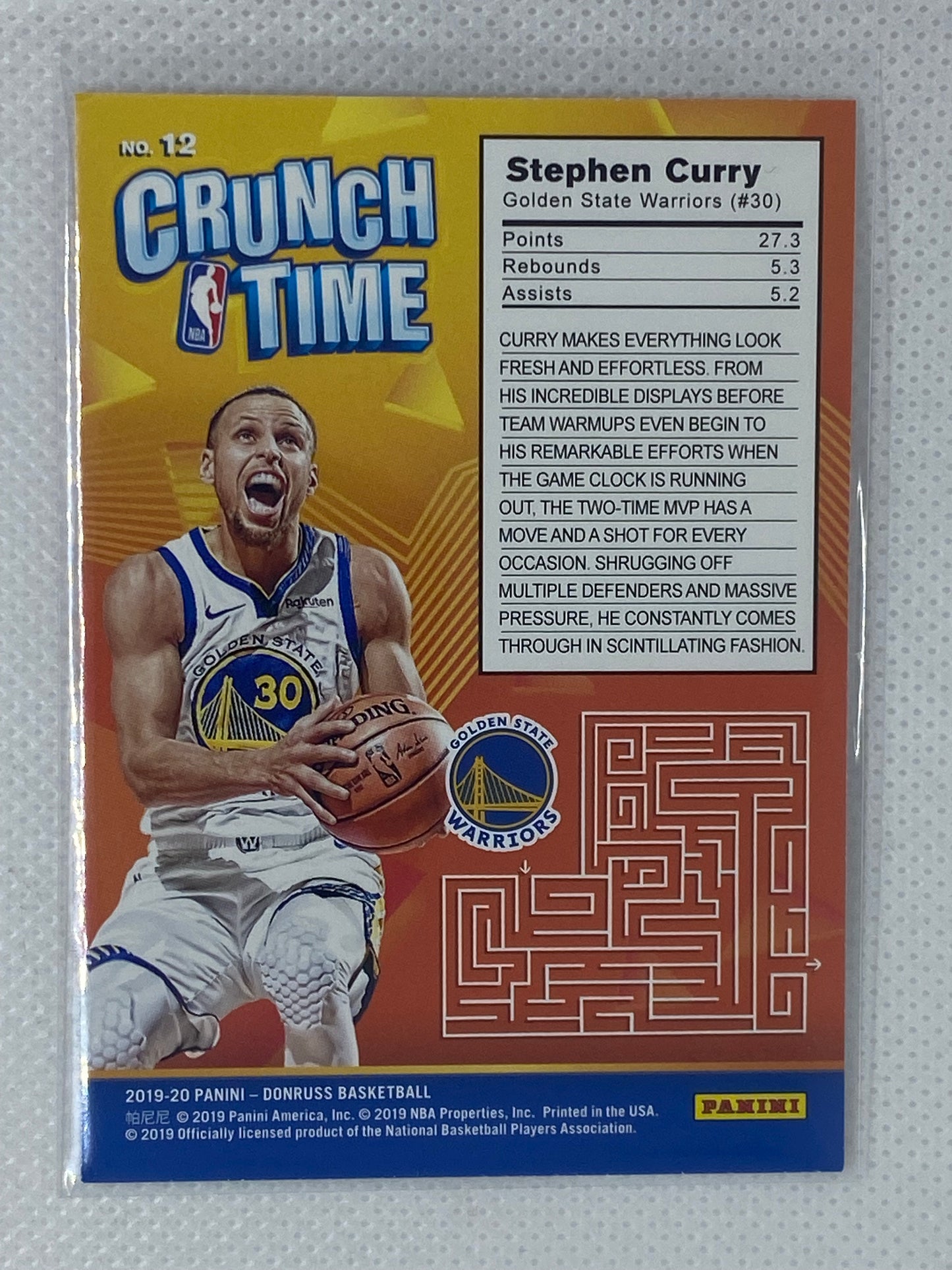 2019-20 Donruss Crunch Time Stephen Curry #12 Golden State Warriors