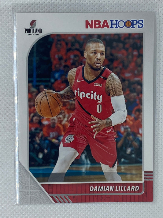 2019-2020 Panini Hoops Damian Lillard Base Card Portland Trailblazers #157