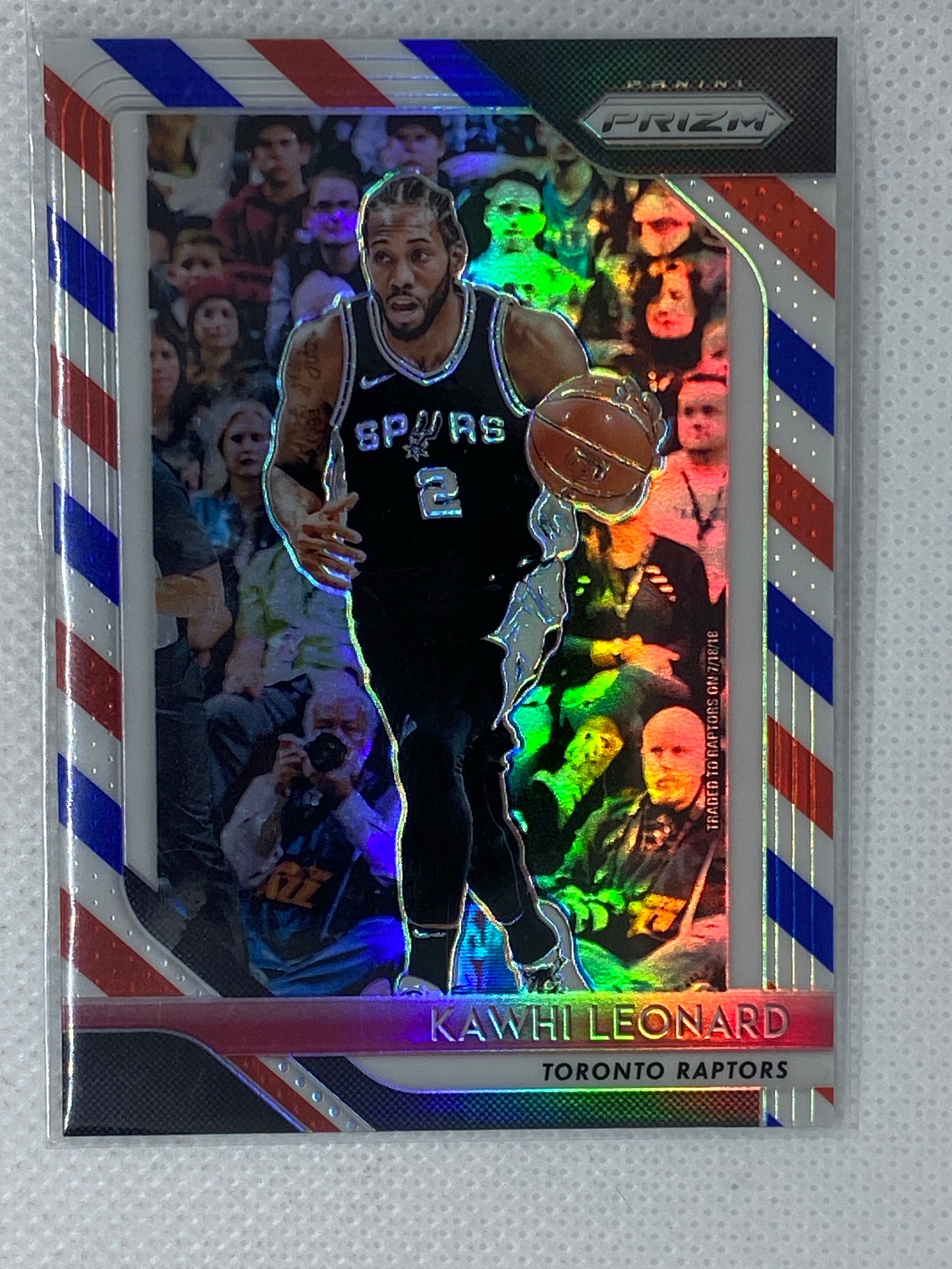 2018-19 Prizm SP Kawhi Leonard Red White Blue Prizm RWB #53 Clippers Spurs