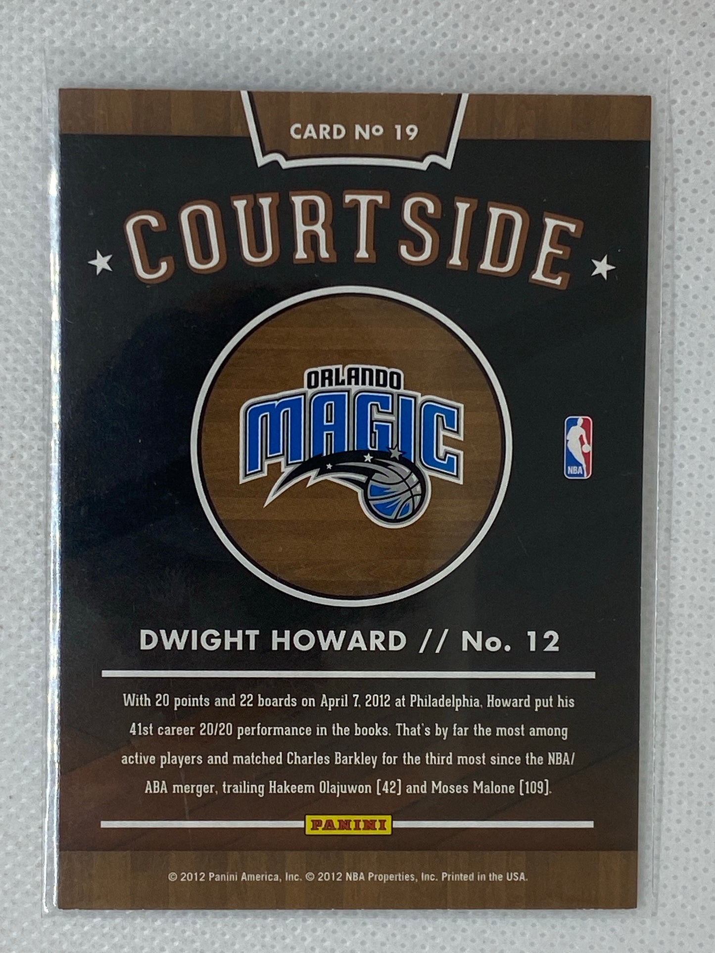 2012-13 NBA Hoops Basketball Courtside #19 Dwight Howard