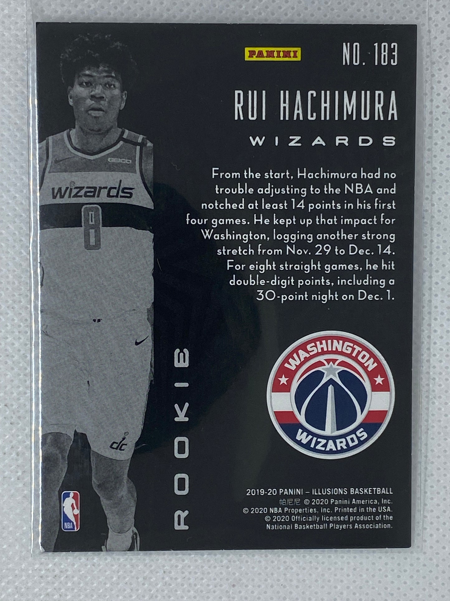 2019-20 Panini Illusions #183 Rui Hachimura RC Rookie Wizards