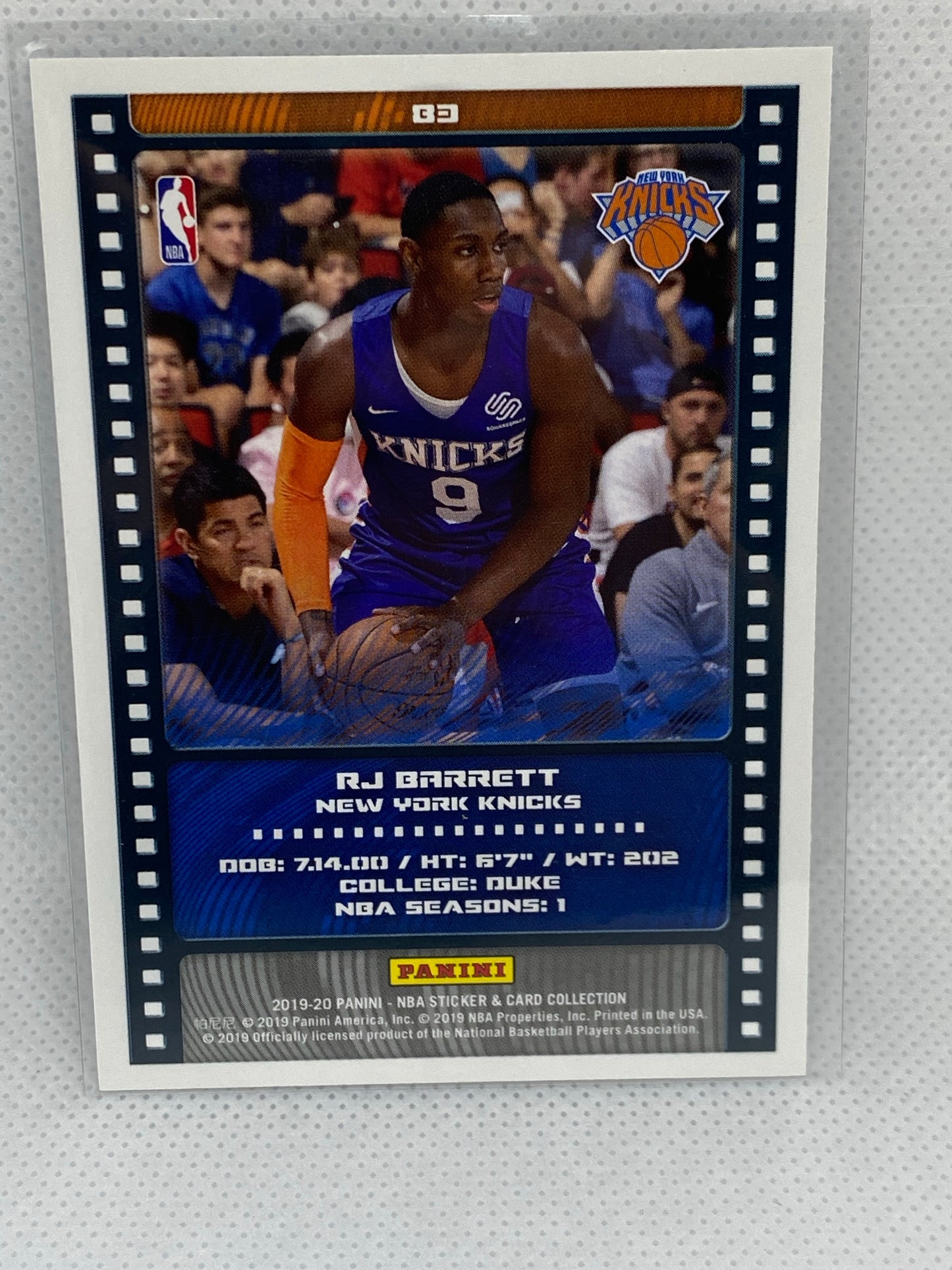 2019 Panini Sticker RJ Barrett Rookie #235