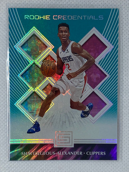 2018-19 Panini Status Shai Gilgeous-Alexander RC Rookie Credentials Aqua Foil #30