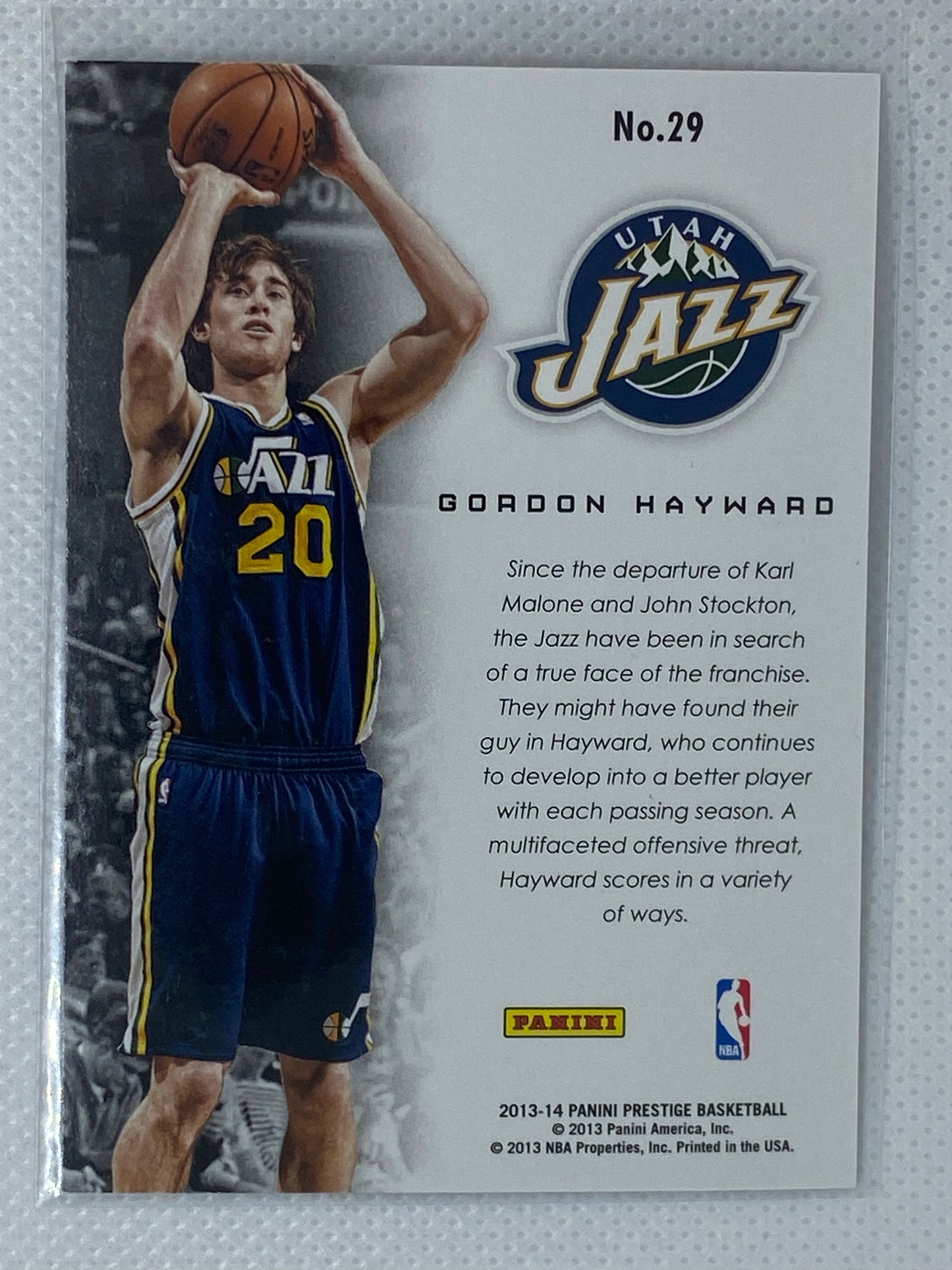 2013-14 Prestige Franchise Favorites #29 Gordon Hayward