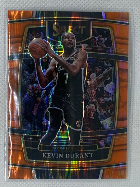 2021-22 Panini Select Basketball Kevin Durant #50 Concourse Orange Flash Prizm