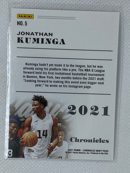 2021-22 Chronicles Draft Picks Jonathan Kuminga RC Base #5, 59% OFF