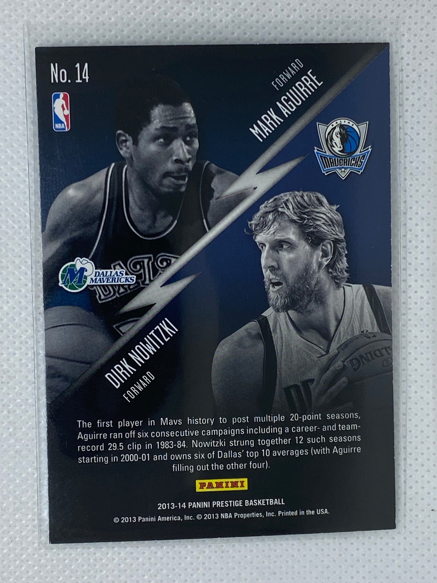 2013-14 Prestige Basketball Connections #14 Dirk Nowitzki Mark Aguirre