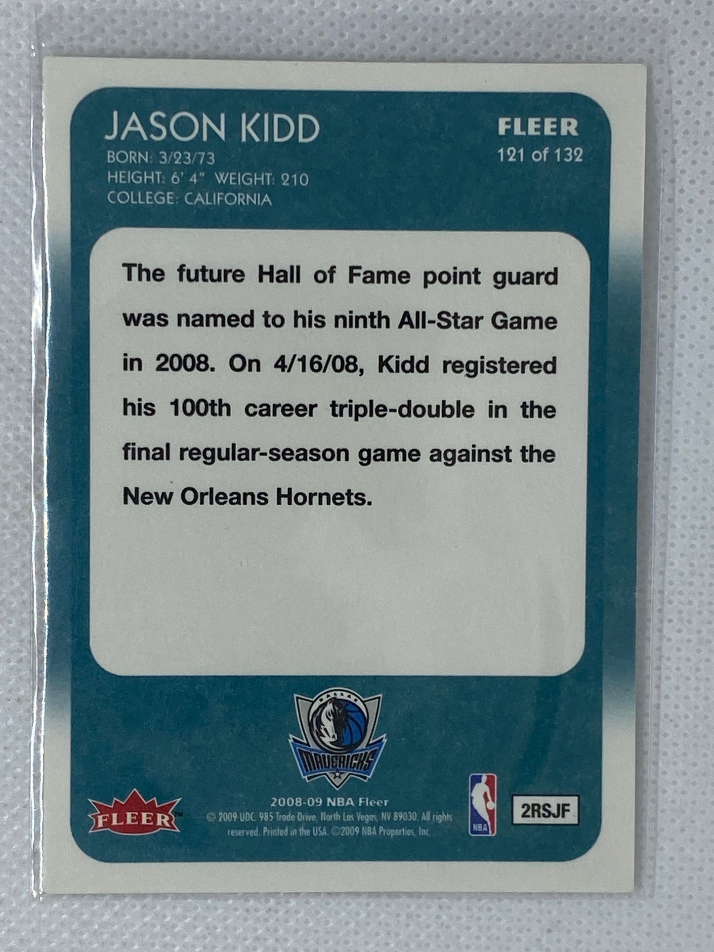 2008-09 Fleer 1988-89 Retro Jason Kidd #121 HOF SP