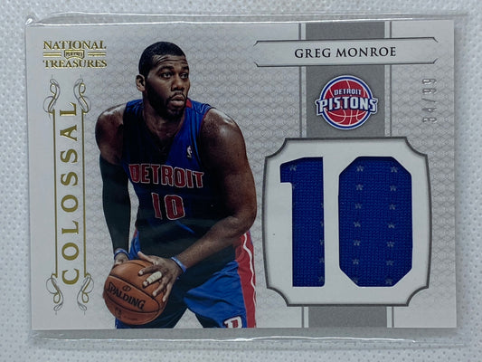 2012 Panini National Treasures Colossal Materials Jersey Number /99 Greg Monroe