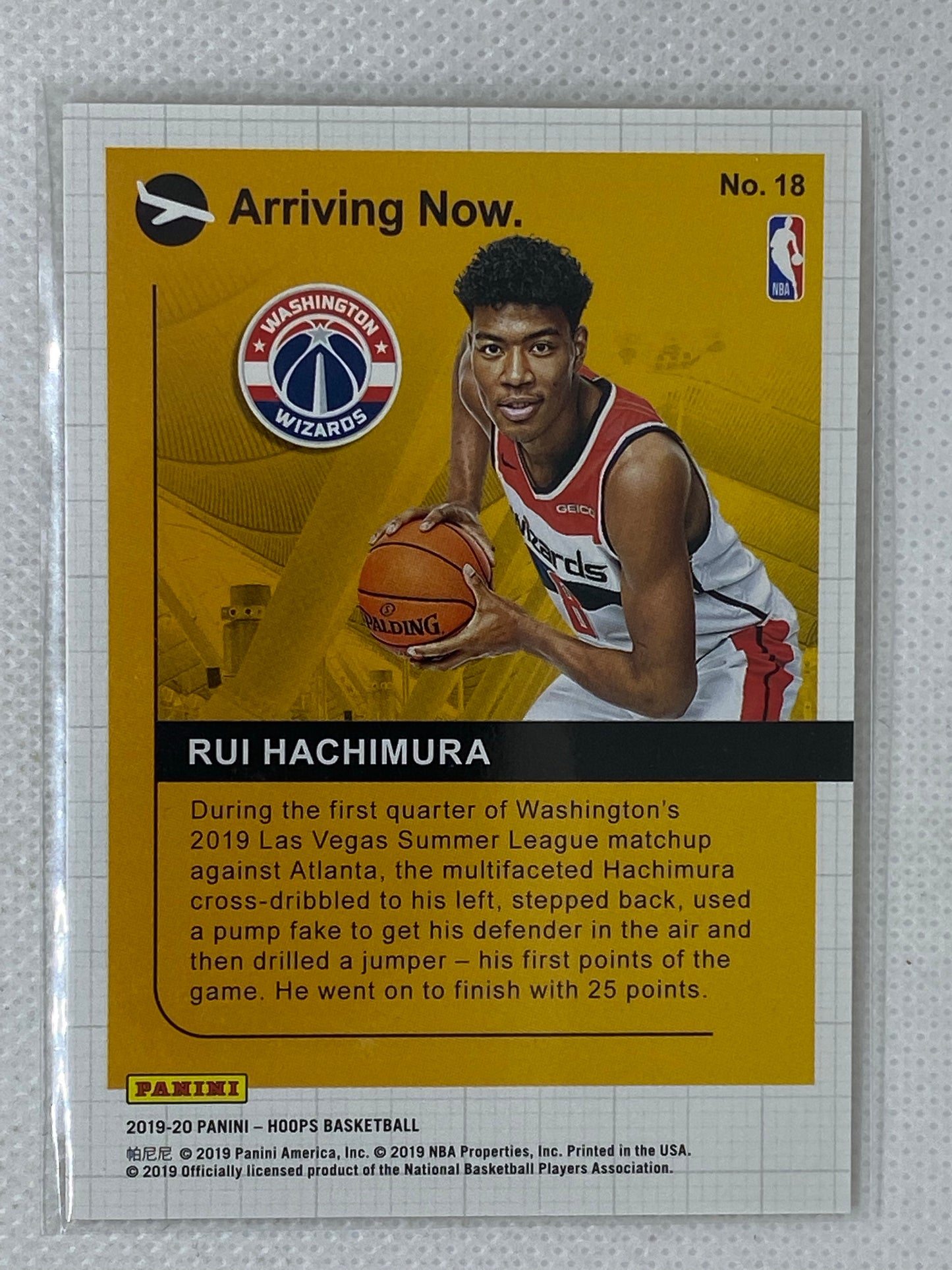 2019-20 Panini NBA Hoops Arriving Now Winter Rui Hachimura #18 Rookie RC