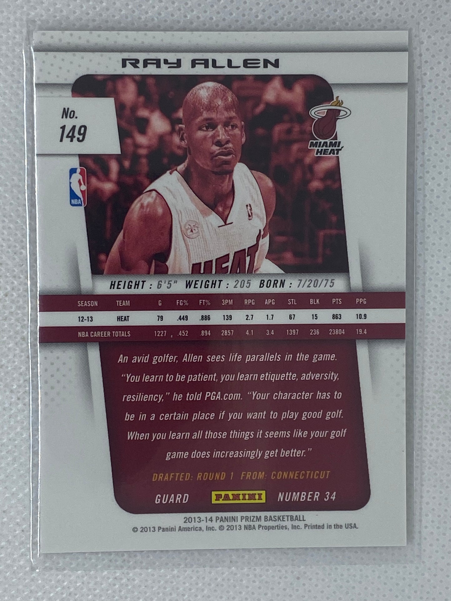 2013-14 Panini Prizm #149 Ray Allen Miami Heat