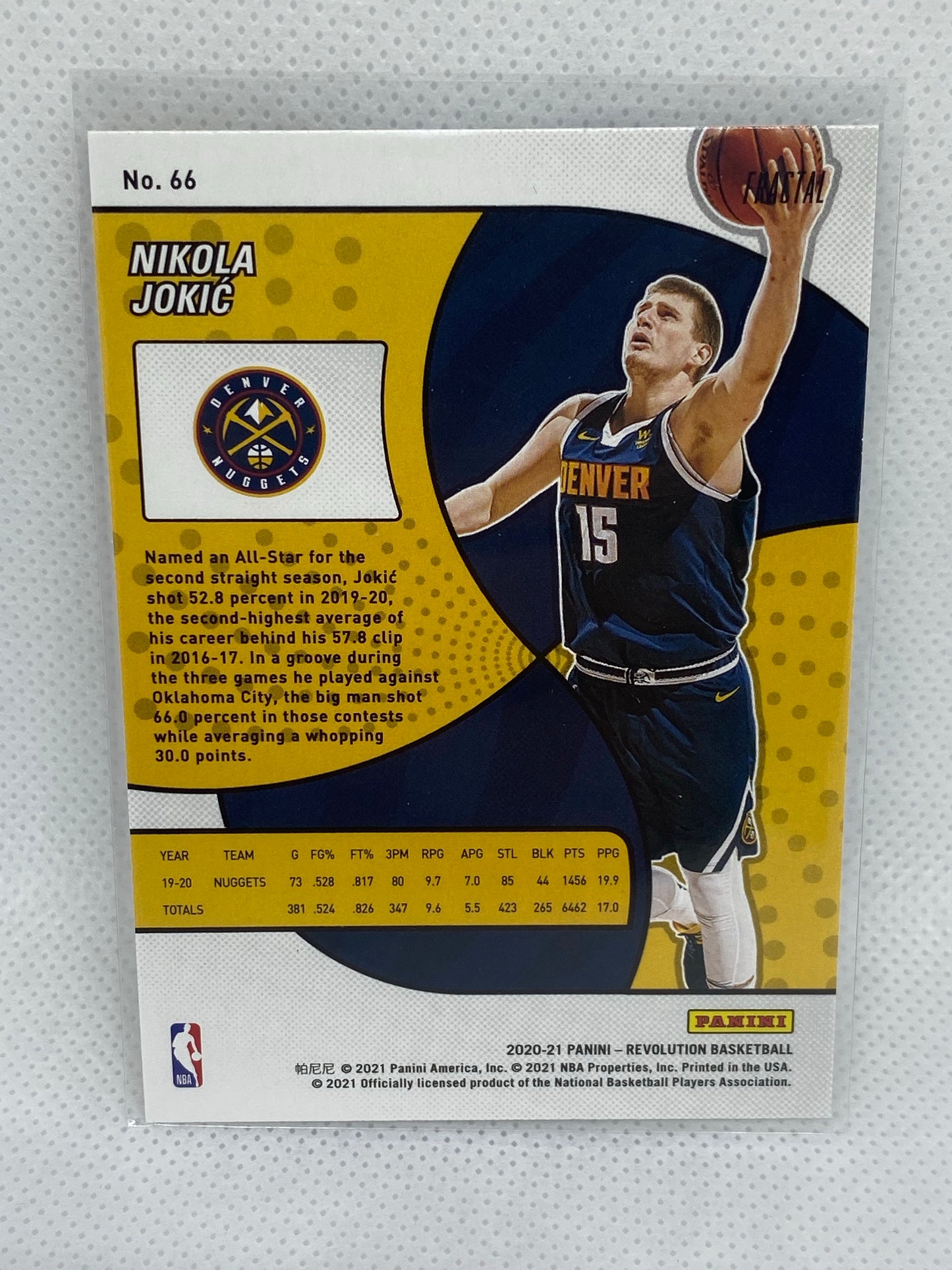 2020-21 Panini Revolution Nikola Jokic Fractal Parallel Nuggets #66