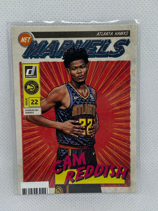 2019-20 Panini Donruss Cam Reddish Rookie Card Net Marvels Insert #12 Atlanta Hawks