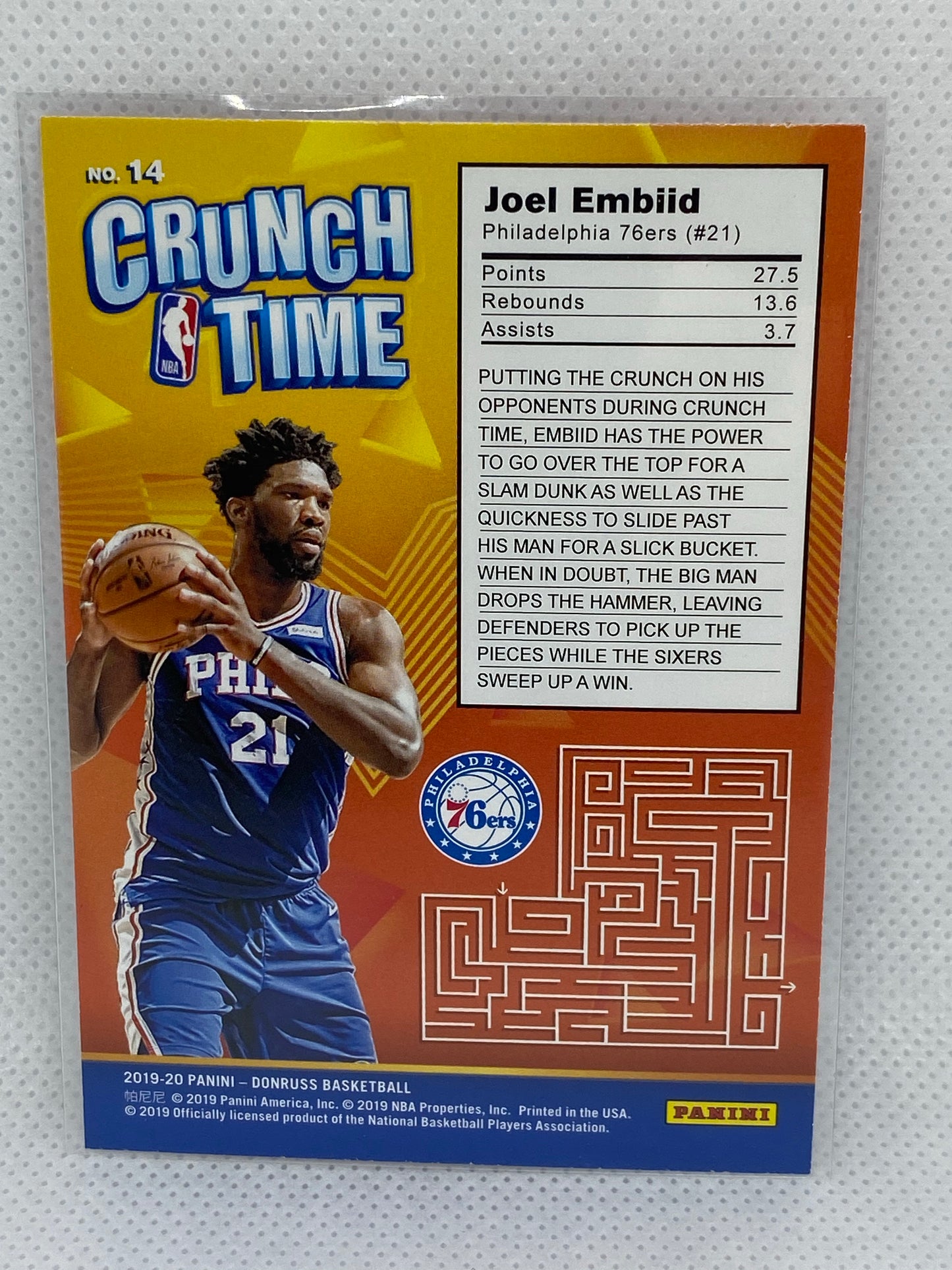 2019-20 Panini Donruss Crunch Time Joel Embiid #14