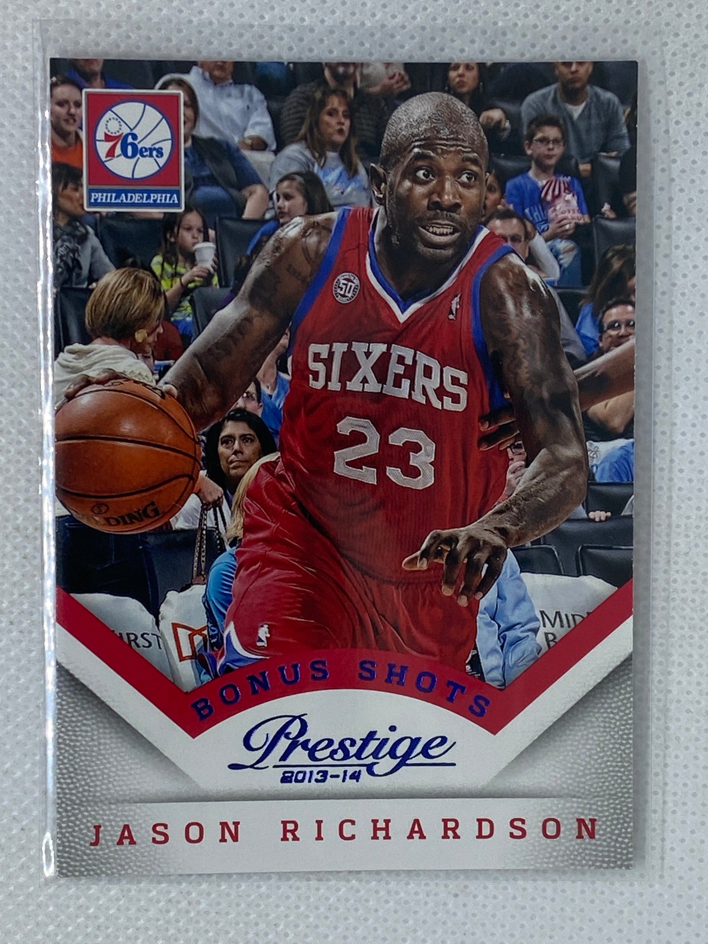 2013-14 Prestige Bonus Shots Blue 76ers Basketball Card #23 Jason Richardson