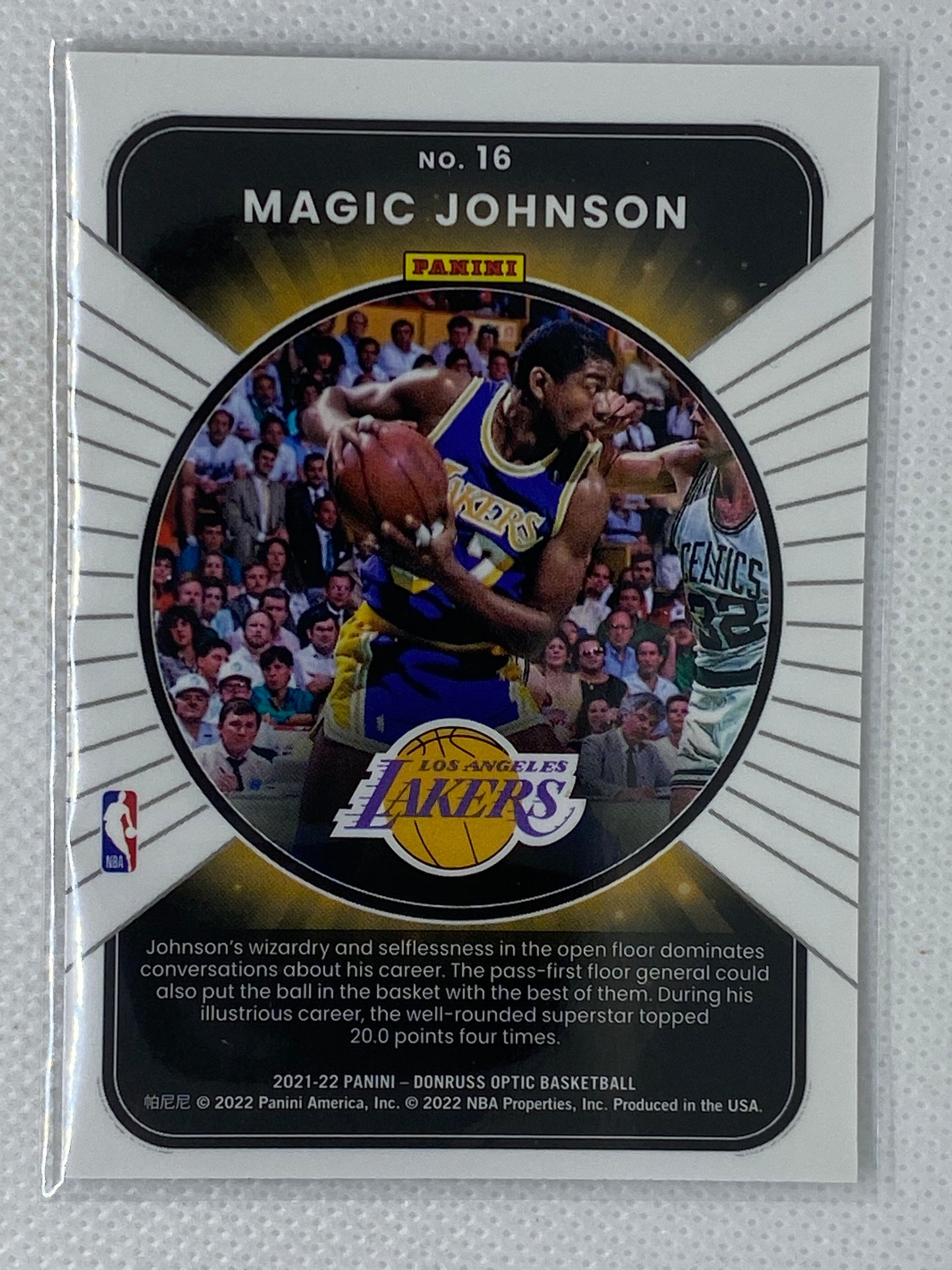 2021-22 Panini Donruss Optic Winner Stays Magic Johnson #16 Lakers