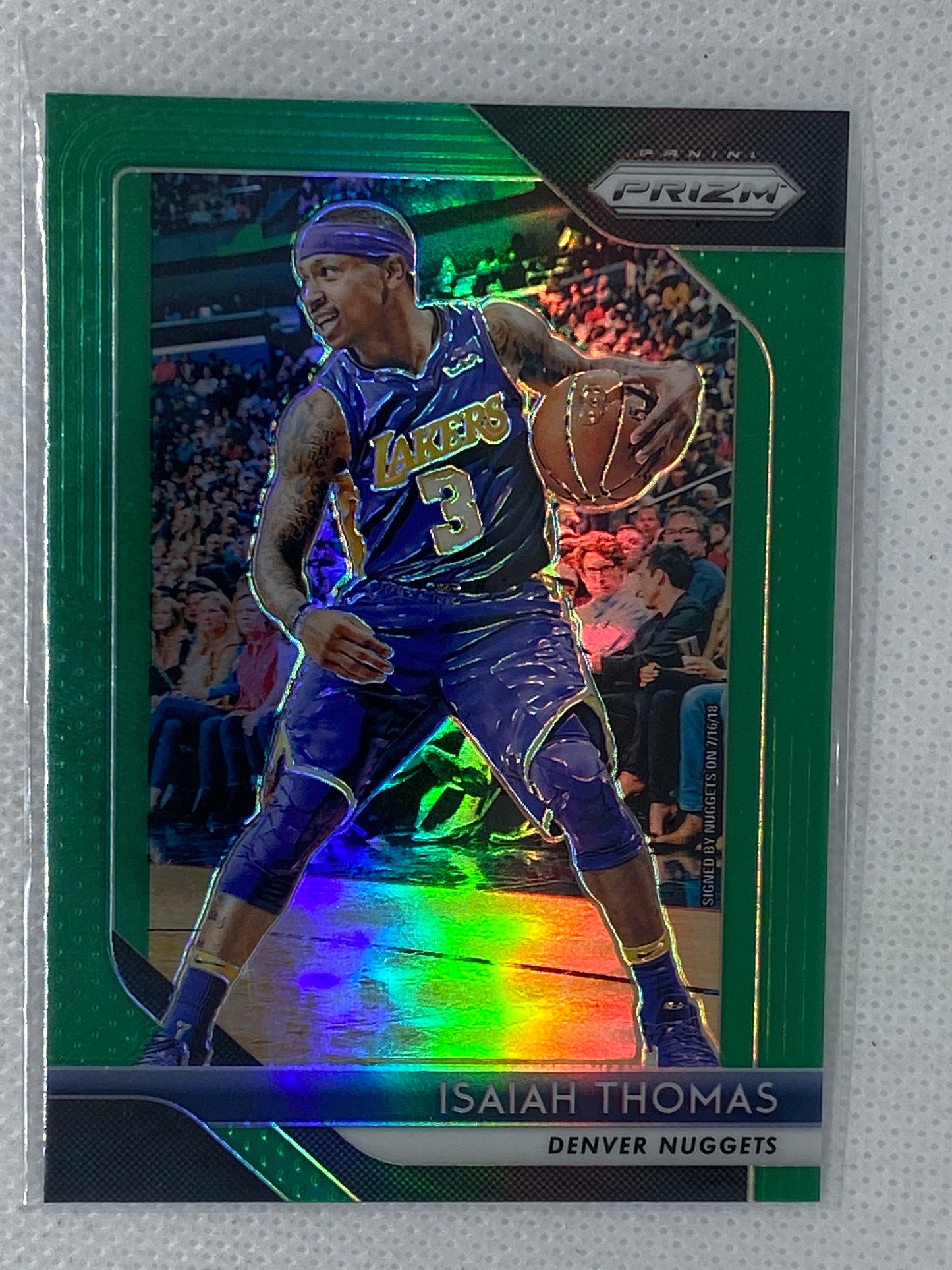 2018-19 Panini Prizm Green Isaiah Thomas #52 Lakers