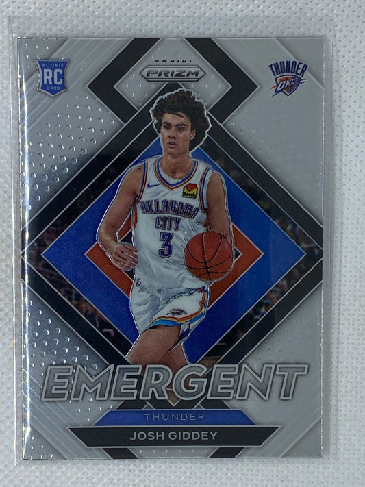 2021-22 Panini Prizm Josh Giddey Emergent Rookie RC #7 Thunder