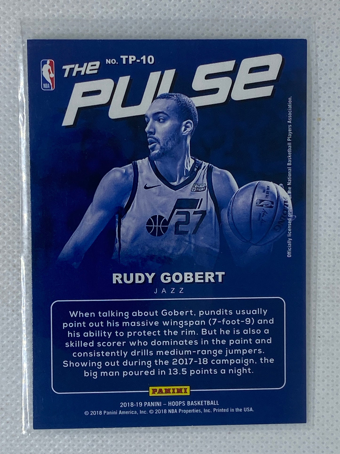 2018-19 Panini Hoops The Pulse Winter #10 Rudy Gobert Jazz