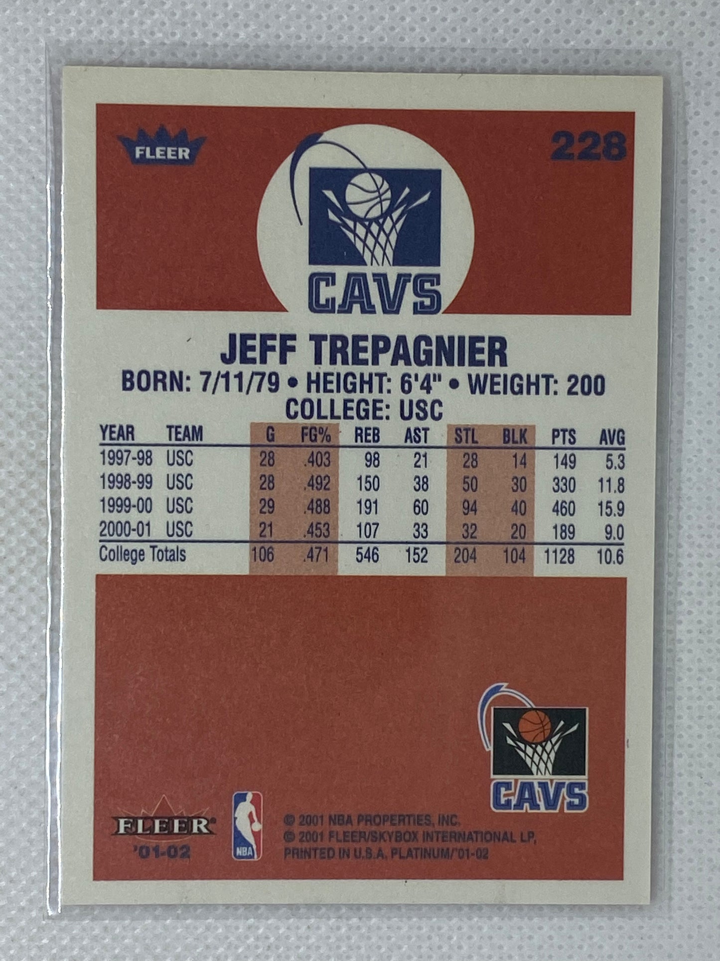 2001-02 Fleer Platinum Jeff Trepagnier #228 Rookie RC