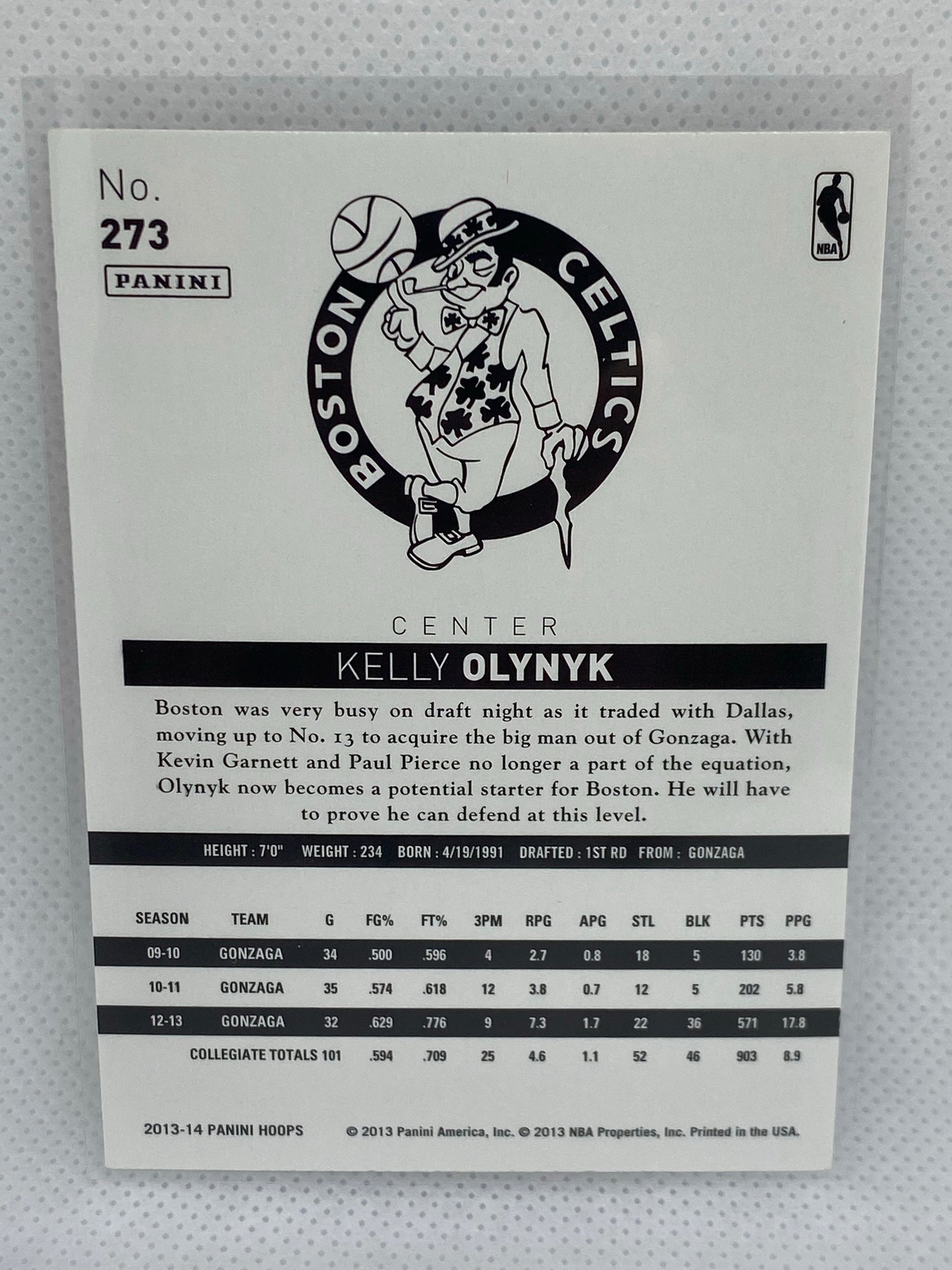 2013-14 Panini Hoops Kelly Olynyk RC #273