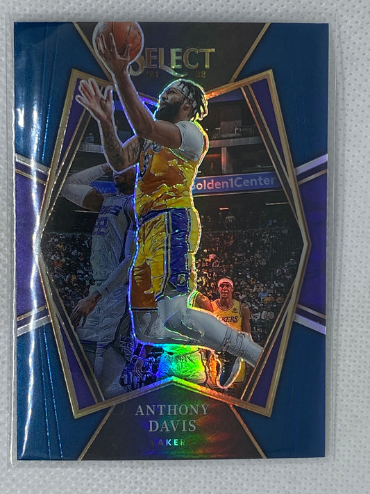 2021-22 Panini Select Blue Premier Level Silver Prizm Anthony Davis #144