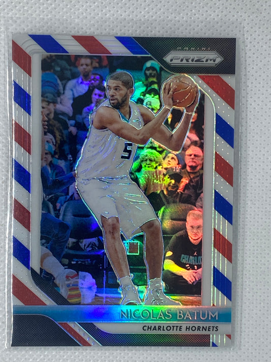 2018-19 Panini Prizm RWB Red White Blue Card Nicolas Batum #20 Charlotte Hornets