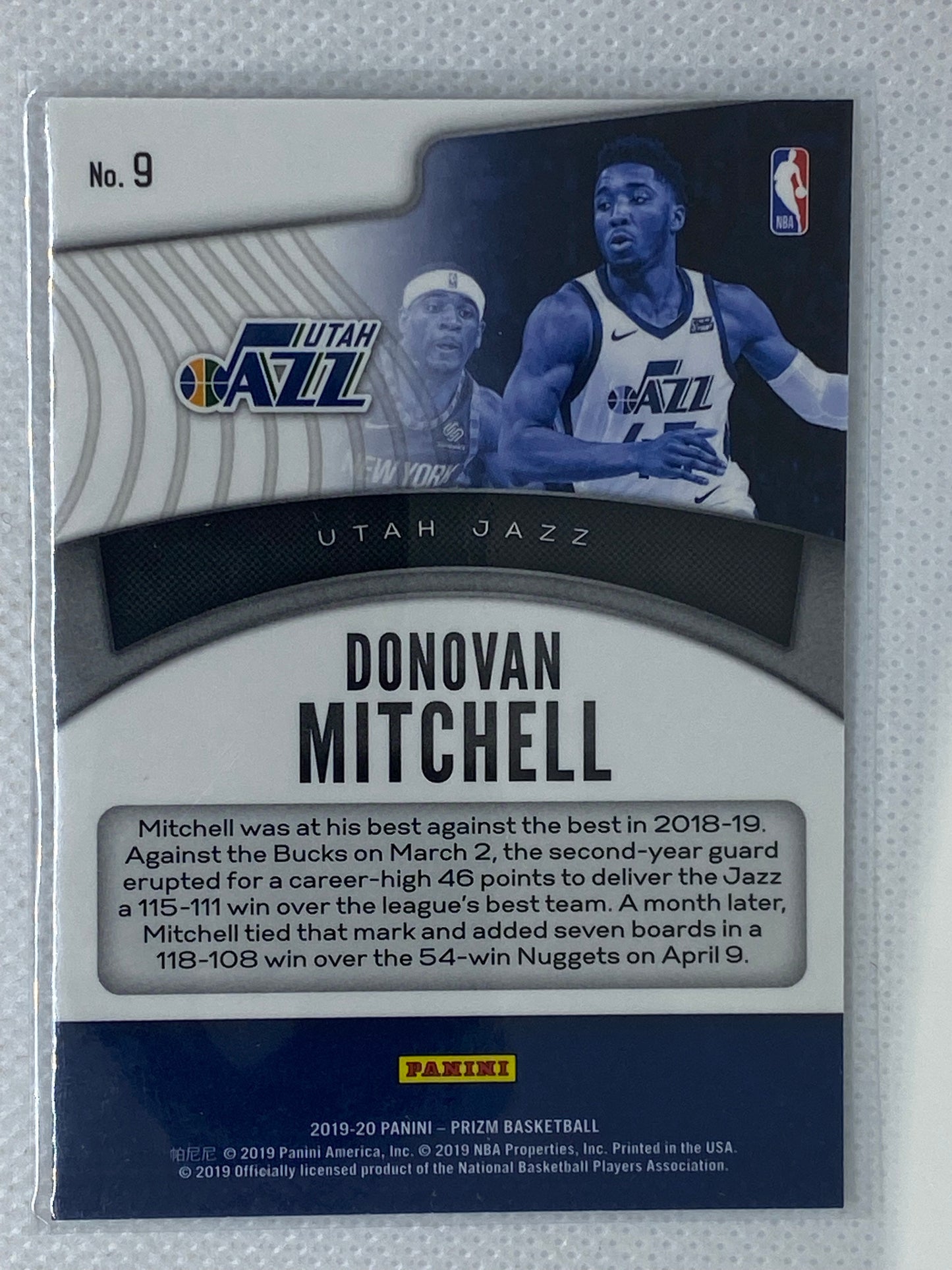 2019-20 Panini Prizm Donovan Mitchell Dominance #9 Utah Jazz